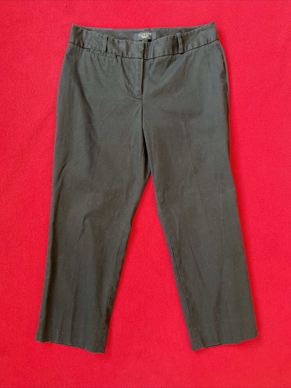 BASIC COTTON CROPS Talbots Signature Black Stretch Cotton Capris Size 2 Petite